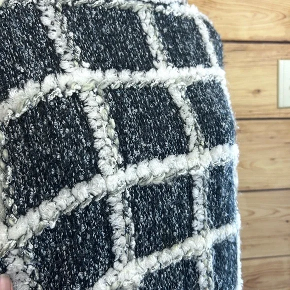 Vintage Sweater Women’s Medium Black‎ White Turtleneck Sweater Cowl Retro Y2K - Picture 4 of 9